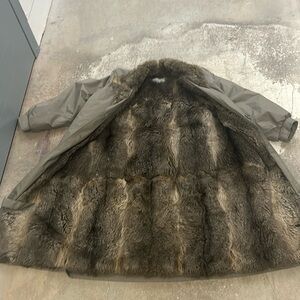Genuine fur inside long coat